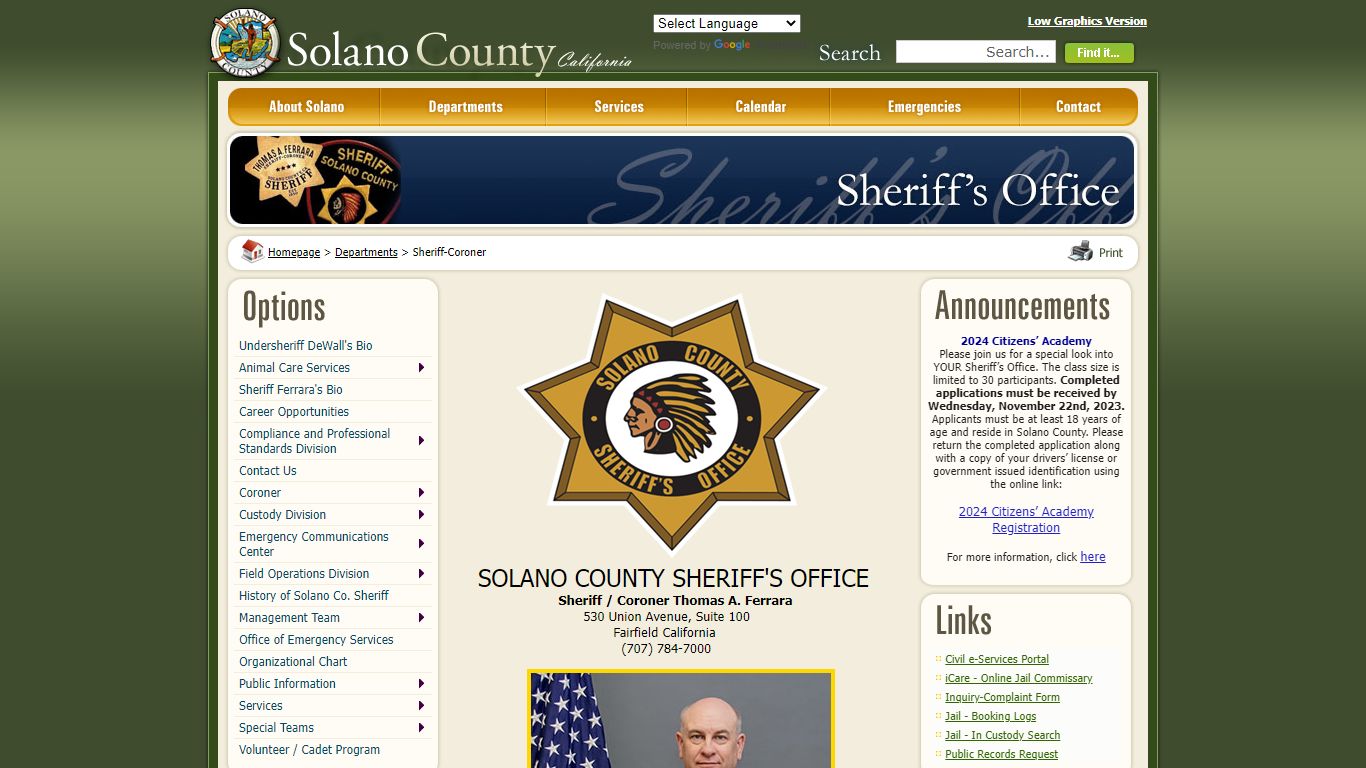 Solano County - Sheriff-Coroner
